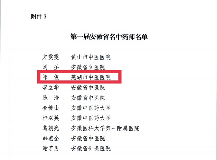 【喜報(bào)】蕪湖市中醫(yī)醫(yī)院多人獲評(píng)第二屆安徽省國(guó)醫(yī)名師、第三屆安徽省名中醫(yī)、第一屆安徽省名中藥師(圖6)